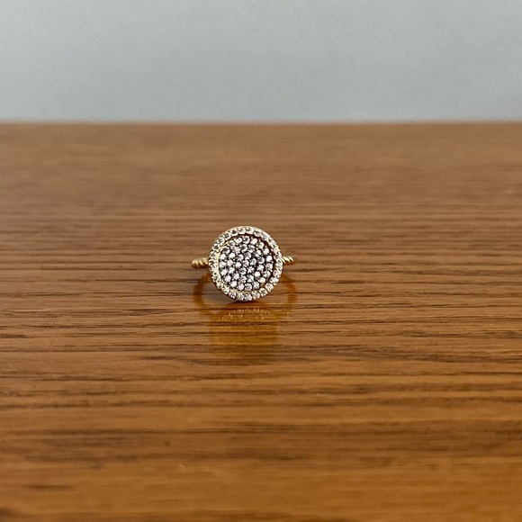 Rhinestone/Gold twisted ring - size 5.5 - Picture 1 of 4